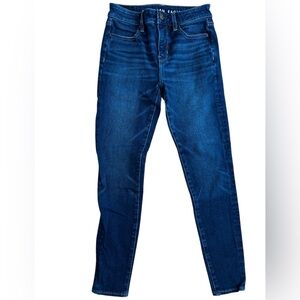 American Eagle Outfitters Women's Dark Blue Straight Leg Jeans